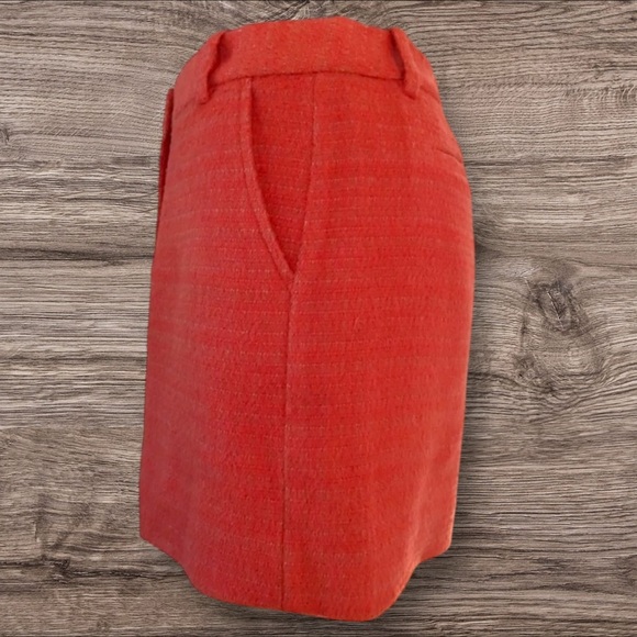 J.Crew Sz 2 Cozy Wool Tweed Mini in Firelight Orange |Holiday Ready - Picture 3 of 6